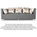 Adorn India Alica 3 Seater Sofa (Light Grey), Wood, Foam
