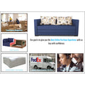 3 Seater Sofa Cum Bed Straight line (Blue), Wood, Foam