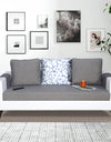 Adorn India Ashley Digitel Print Leatherette 3 Seater Sofa (Grey & White)