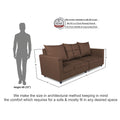 Adorn India New Straight line Three Seater Sofa(Brown)