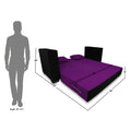 Almond 3 Seater Sofa cumbed(Dark Purple & Black)