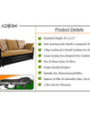 Adorn India Polar Black Metal Three Seater Sofa Cum Bed with Storage (6 x 5) (Beige)
