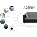 Adorn India Rio Highback 3-1-1 5 Seater Sofa Set (Black & Grey)