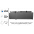 Adorn India Mclain L Shape 6 Seater Sofa (Light Grey)