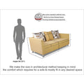 Adorn India Alita 3 Seater Compact Sofa (Beige)