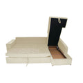 Adorn India Comfort Line L Shape 6 Seater Corner Sofa Cum Bed RHS (Beige)