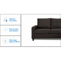 Adorn India Daffodil Three Seater Modular Sofa (Grey), Wood, Foam