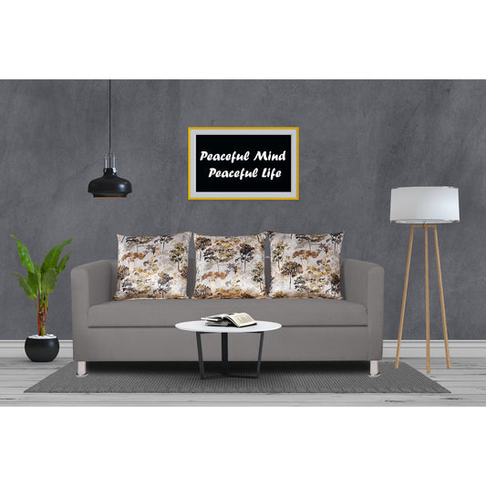 Adorn India Alita 3 Seater Compact Sofa (Light Grey)