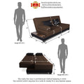 3 Seater Sofa Cum Bed Exclusive Two Tone Blake (Brown & Black), Wood, Foam