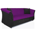 Adorn India Acura 3 Seater Sofa(Dark Purple & Black)