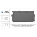 Adorn India Alexia 3 Seater Sofa(Grey), Wood, Foam