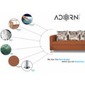 Adorn India Alita 3 Seater Compact Sofa (Rust)