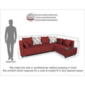 Adorn India Mclain L Shape 6 Seater Sofa (Left Side Handle)(Maroon)