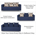 Adorn India Alita 3 Seater Compact Sofa (Blue)