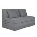 Adorn India Easy Highback Three Seater Sofa Cum Bed Decent 5' x 6' (Grey) (1 Year Warranty)