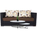 3 Seater Sofa Cum Bed Exclusive Two Tone Straight Line (Brown & Black)