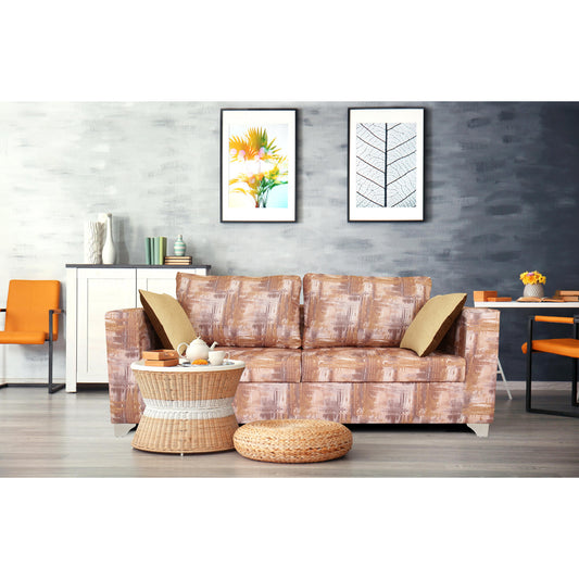 Adorn India Alanza 3 Seater Sofa Digitel Print (Beige)