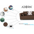 Adorn India Mclain L Shape 6 Seater Sofa (Brown)