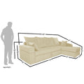 Adorn India Comfort Line L Shape 6 Seater Corner Sofa Cum Bed RHS (Beige)