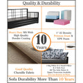 Adorn India Polar Black Metal Three Seater Sofa Cum Bed with Storage (6 x 5) (Light Grey)