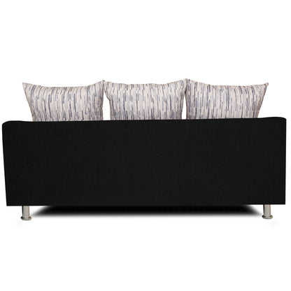Adorn India Dexter 3 Seater Sofa Digitel Print (Grey & Black)