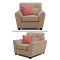 Adorn India Moris 5 Seater 3-1-1 Sofa Set (Beige) (3 Year Warranty)