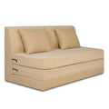 Adorn India Easy Highback Three Seater Sofa Cum Bed Decent 5' x 6' (Beige) (1 Year Warranty)