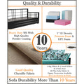 Adorn India Polar Black Metal Three Seater Sofa Cum Bed with Storage (6 x 5) (Beige)
