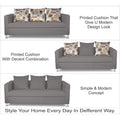 Adorn India Alita 3 Seater Compact Sofa (Light Grey)