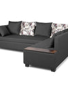 Adorn India Mclain L Shape 6 Seater Sofa (Dark Grey)