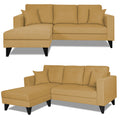 Adorn India Martin L Shape 4 Seater Sofa Set Plain (Left Hand Side (Beige) (3 Year Warranty)