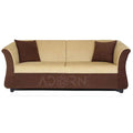 Adorn India Acura 3 Seater Sofa (Brown & Beige)