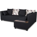 Mclain L Shape 6 Seater Sofa (Black)
