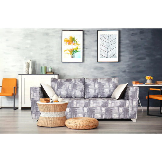 Adorn India Alanza 3 Seater Sofa Digitel Print (Grey)