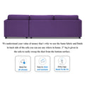 Adorn India Alexander L Shape 7 Seater Sofa Set with Ottoman Puffy RHS (Purple) (3 Year Warranty)