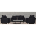 Adorn India Alexia 3+1+1 Sofa Set(Black)