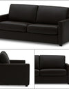 Adorn India Exclusive Flavio Leaterette Three Seater Sofa (Black)