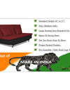 Adorn India Aspen Three Seater Sofa Cum Bed (Maroon & Black)