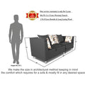 Adorn India Alica 3 Seater Sofa (Dark Grey), Wood, Foam