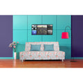 Adorn India Roselyn 3 Seater Sofa Cum Bed Digitel Print (Aqua Blue), Wood, Foam