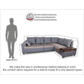 Adorn India Orlando Fabric L Shape Sofa (Dark Grey & Light Gery)