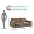 Adorn India Straight line 3 Seater Sofa(Camel)