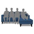 Adorn India Martin L Shape Right Hand Side Sofa Set Plain (Blue) 4 Seater (3 Year Warranty)