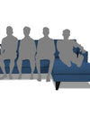 Adorn India Martin L Shape 4 Seater Sofa Set Plain (Right Hand Side) (Blue)