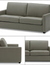 Adorn India Exclusive Flavio Leaterette Three Seater Sofa (Grey)