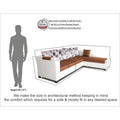 Adorn India Aliana L Shape Leatherette Fabric 6 Seater Sofa Set RHS (Rust & White) (3 Year Warranty)