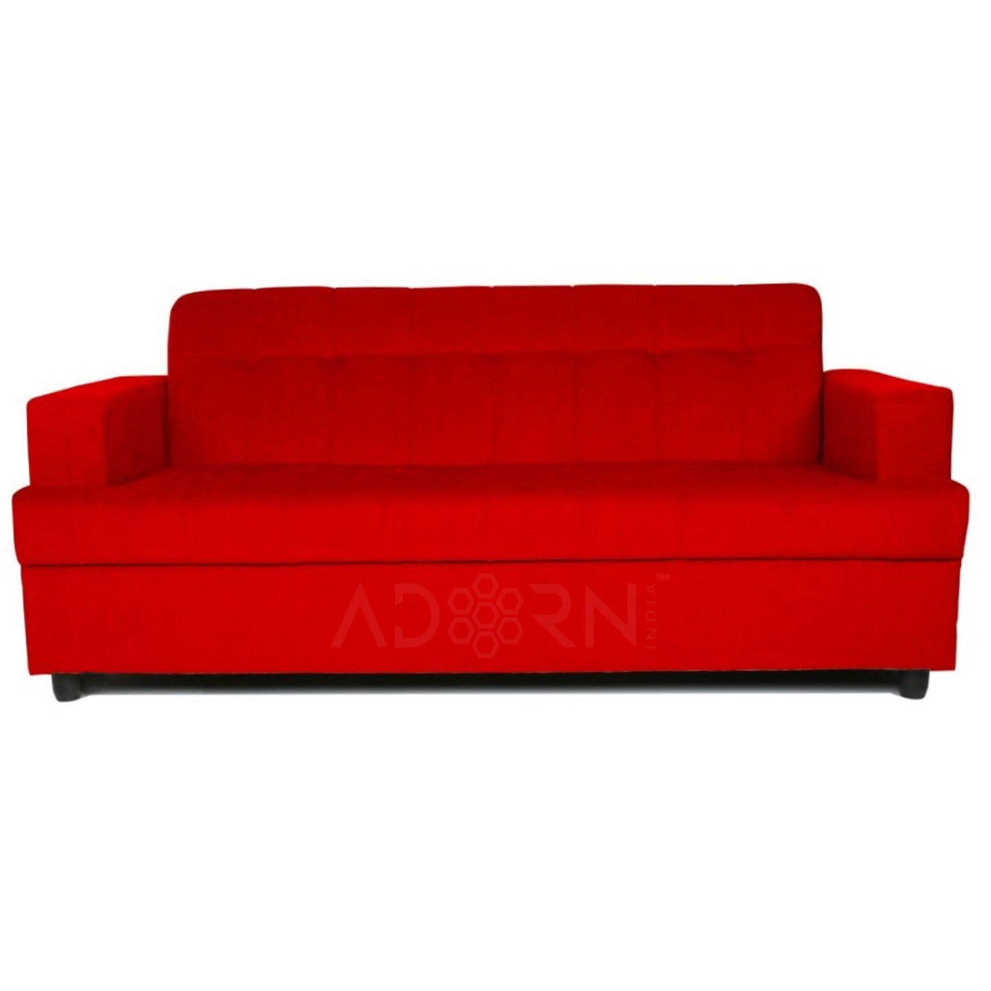 Adorn India Aleena 3 Seater Sofa(Red)
