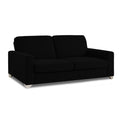 Adorn India Straight line 3 Seater Sofa(Black)