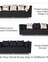 Adorn India Alica 3-1-1 5 Seater Sofa Set(Black)