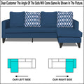 Adorn India Beetle Rhombus L Shape 5 Seater Sofa Set RHS (Blue) (3 Year Warranty)